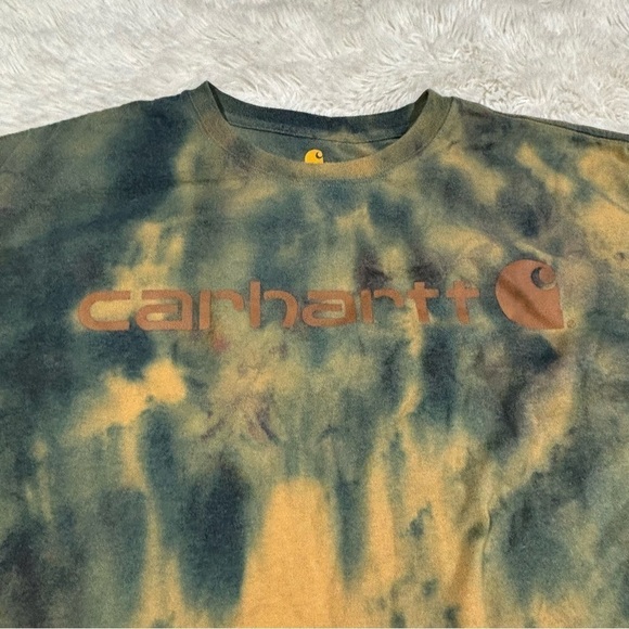 Carhartt Upcycled Grunge Bleach Splatter Short Sleeve Shirt Size XL - Picture 2 of 9